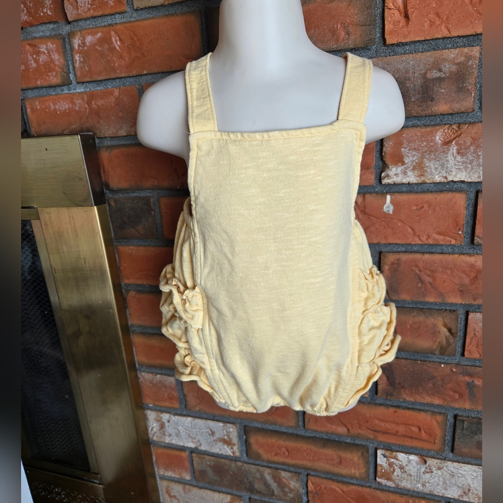Yellow Baby Romper with Ruffle Details